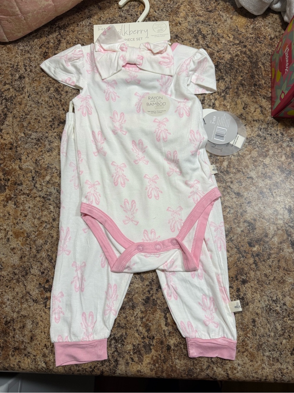 Milkberry Baby Pink Bunny Print Pajama Set - Rayon Bamboo